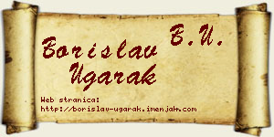 Borislav Ugarak vizit kartica